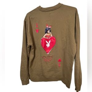 Playboy Club Tokyo Japan Ace Cards Anime Brown Men’s L Crew Sweatshirt Rare